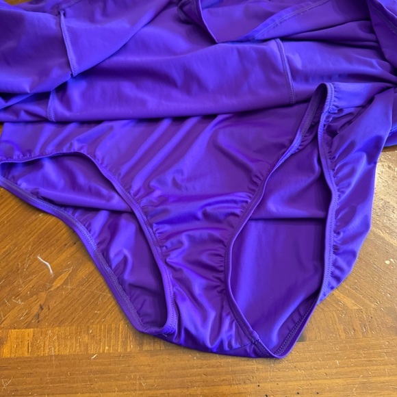 Swimsuits for All Plus Size 26 Chlorine Resistant Purple Tank Swimdress NEW - Picture 10 of 16